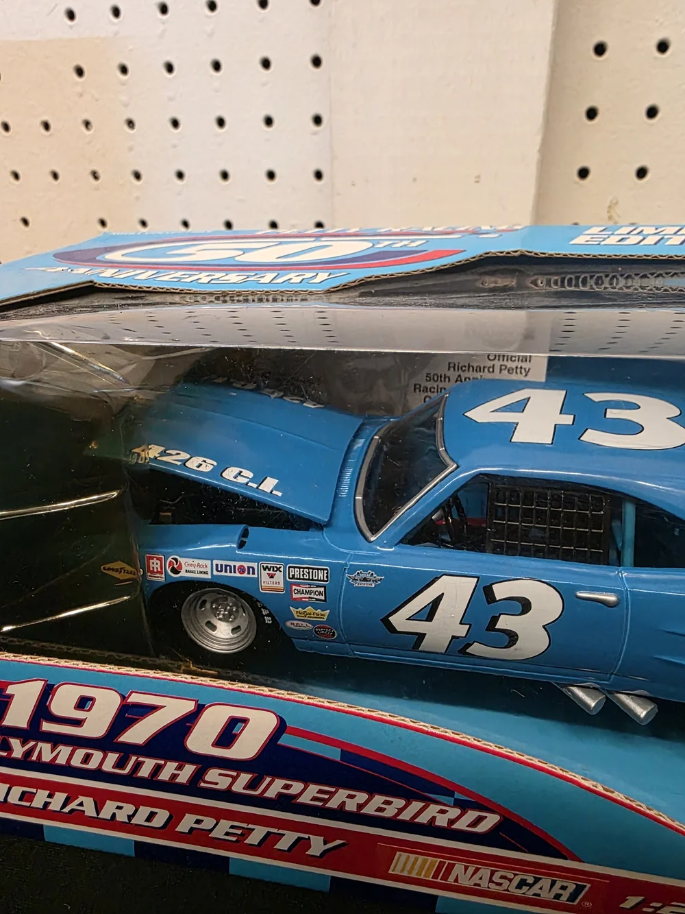 Nascar Richard Petty 1970 Plymouth Superbird Die-Cast Car - Light Blue